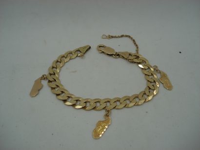 1 Bracelet Or 18kt 23,23 g avec breloque...