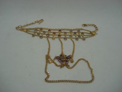 1 Bracelet baguier Or jaune 18kt et pierres...