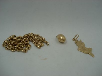 1 Chaîne Or 18kt 11,69 g grains de café fermoir...