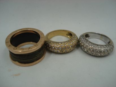 1 Bague Or 18kt et divers 8,05 g 2 Bagues...
