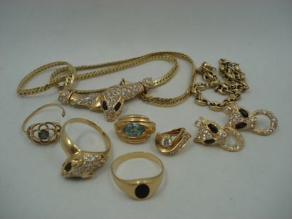 3 Bagues Or 18kt et pierres 8,73 g dont 1...