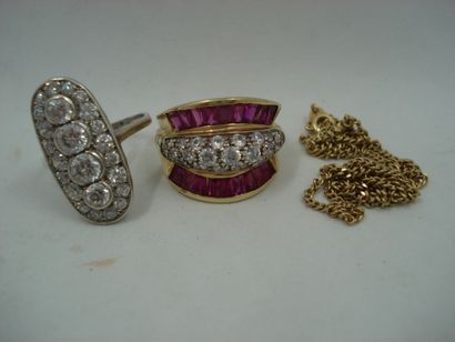1 Chaîne Or 18kt 6,36 g 1 Bague Or 18kt et...