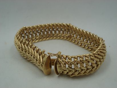 1 Bracelet Or 18kt 26,61 g maille américaine...