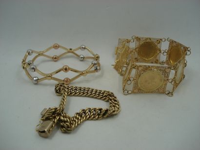 1 Bracelet Or 18kt 11,91 g maille gourmette...