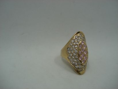 1 Bague Or 18kt et pierres 11,14 g 
