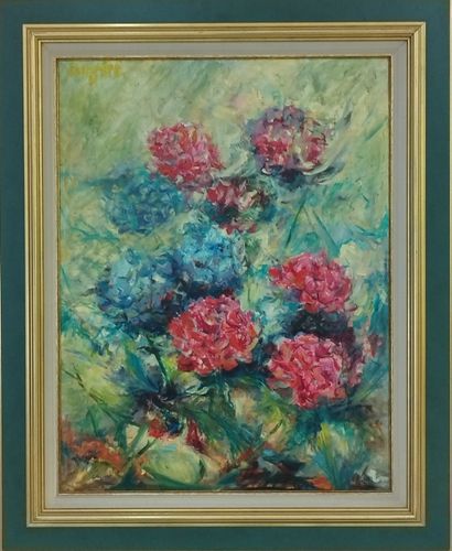 SEMPERE Flavien (1936-2022) 
Les hortensias
Huile...