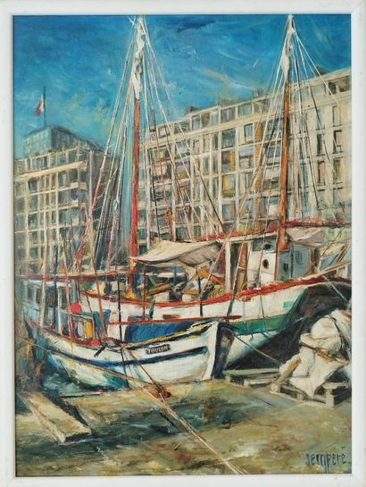 SEMPERE Flavien (1936-2022) 
Le port de Toulon
Huile...