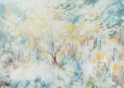 SEMPERE Flavien (1936-2022) 
Nature en hiver
Aquarelle...