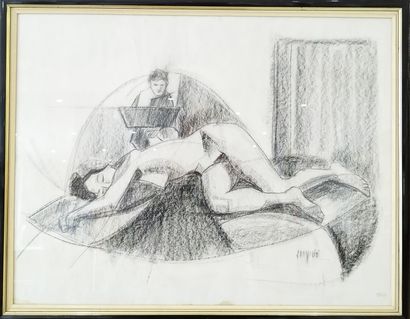 SEMPERE Flavien (1936-2022) 
La pose du modele
Dessin...