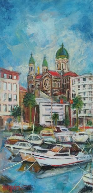 SEMPERE Flavien (1936-2022) 
Port de St Raphaël
Huile...