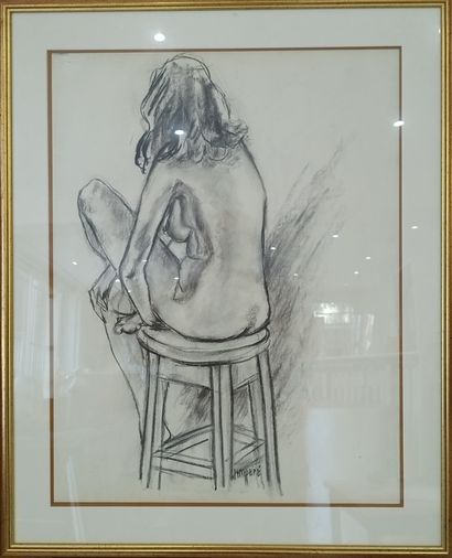 SEMPERE Flavien (1936-2022) 
Nu de dos sur...