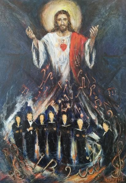 SEMPERE Flavien (1936-2022) 
L'ode à jesus
Huile...