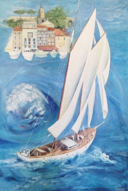 SEMPERE Flavien (1936-2022) 
Bateau à voile...