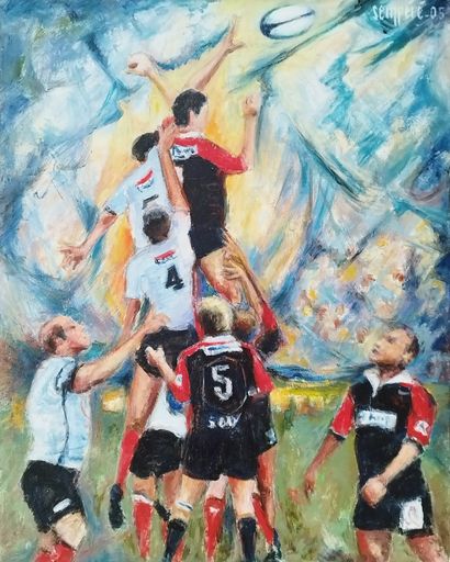 SEMPERE Flavien (1936-2022) 
RCT, la touche
Huile...