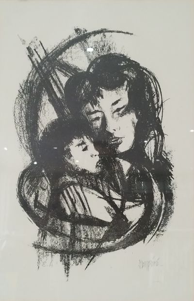 SEMPERE Flavien (1936-2022) 
Calin mere/fille
Epreuve...