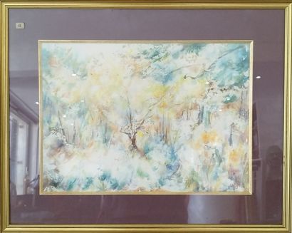 SEMPERE Flavien (1936-2022) 
Nature en hiver
Aquarelle...