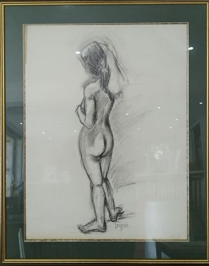 SEMPERE Flavien (1936-2022) 
Nue de dos
Dessin...
