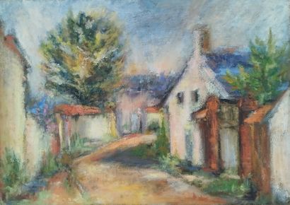 SEMPERE Flavien (1936-2022) 
Village de Saussay
Huile...