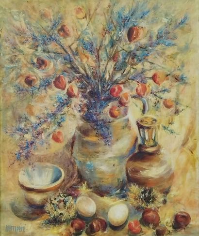 SEMPERE Flavien (1936-2022) 
Le bouquet d'arkekauge
Huile...