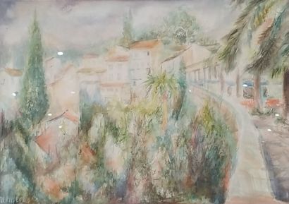 SEMPERE Flavien (1936-2022) 
Bormes les mimosas
Aquarelle...