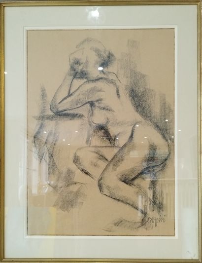 SEMPERE Flavien (1936-2022) 
Nue accoudée
Dessin...