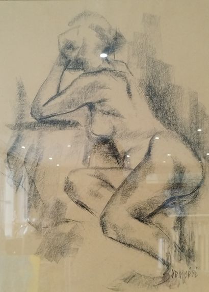 SEMPERE Flavien (1936-2022) 
Nue accoudée
Dessin...