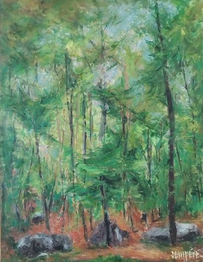 SEMPERE Flavien (1936-2022) 
Barbizon
Huile...