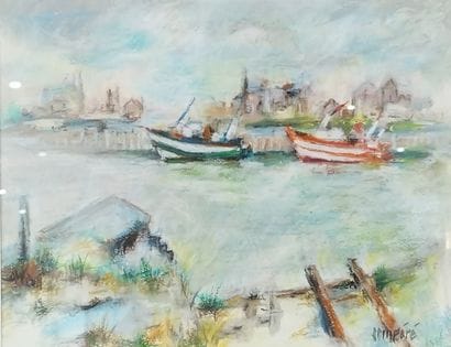 SEMPERE Flavien (1936-2022) 
Le treport
Pastel...