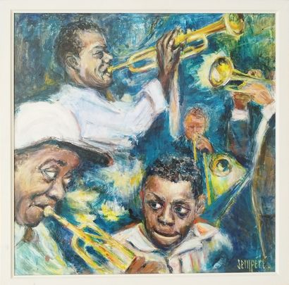 SEMPERE Flavien (1936-2022) 
Les musiciens
Huile...