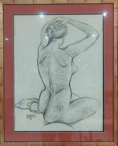 SEMPERE Flavien (1936-2022) 
Nue assise de...