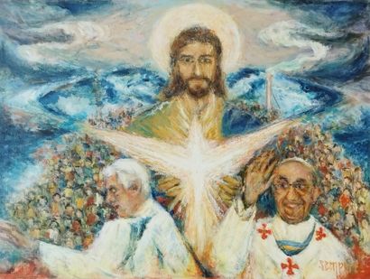 SEMPERE Flavien (1936-2022) 
Habemus papam
Huile...