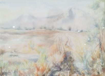 SEMPERE Flavien (1936-2022) 
Le mont Anarat
Aquarelle...
