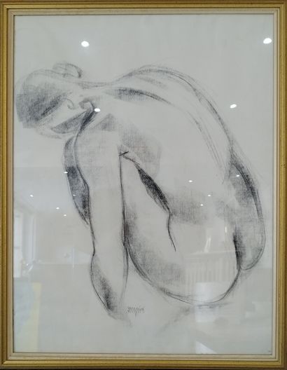 SEMPERE Flavien (1936-2022) 
Nue recroquevillé
Dessin...