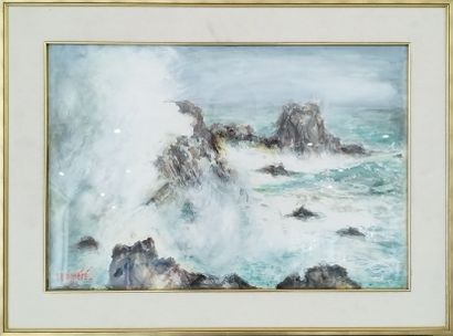 SEMPERE Flavien (1936-2022) 
La mer
Aquarelle...