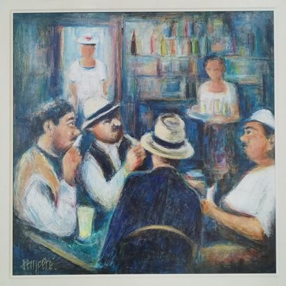 SEMPERE Flavien (1936-2022) 
Café du port
Huile...