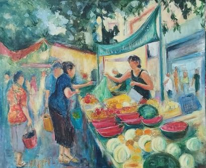 SEMPERE Flavien (1936-2022) 
Marche provencal
Huile...