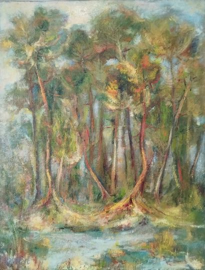 SEMPERE Flavien (1936-2022) 
Les pins
Huile...