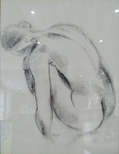 SEMPERE Flavien (1936-2022) 
Nue recroquevillé
Dessin...