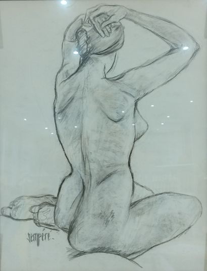 SEMPERE Flavien (1936-2022) 
Nue assise de...