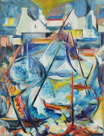 SEMPERE Flavien (1936-2022) 
Port Breton
Huile...