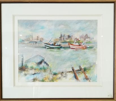 SEMPERE Flavien (1936-2022) 
Le treport
Pastel...