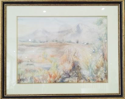 SEMPERE Flavien (1936-2022) 
Le mont Anarat
Aquarelle...
