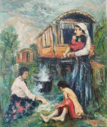 SEMPERE Flavien (1936-2022) 
Scene de vie...