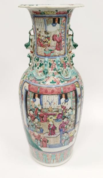 CHINE XIXeme siècle
Paire de vases balustre...
