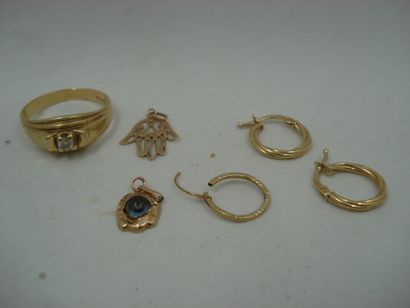 1 Bague Or jaune 18kt et diamant 4,97 g 1...