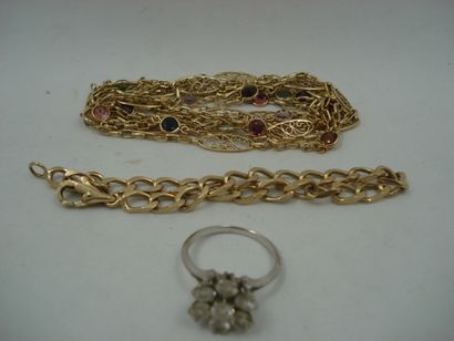 1 Bracelet Or 18kt 14,41 g 1 Bague Or gris...