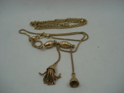 1 Collier Or 18kt 9,15 g maille palmier deteriorée...
