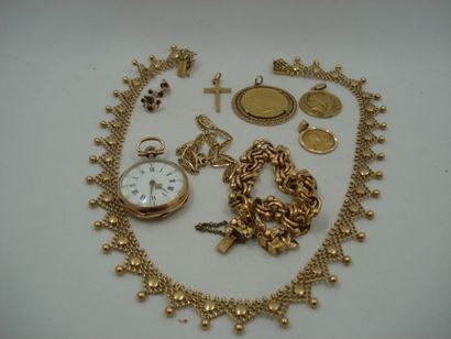 1 Montre gousset Or 18kt PB:18,03 g deteriorée...