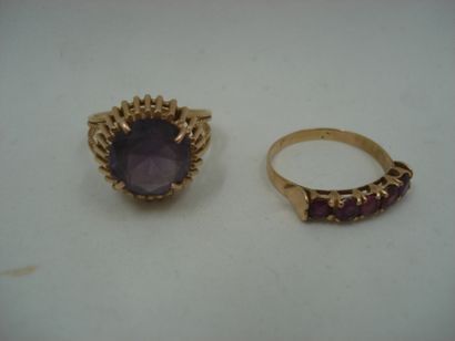2 Bagues Or 14kt et pierres 6,06 g 