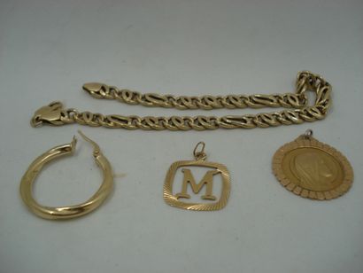 1 Bracelet Or 18kt 6,62 g cassé 1 Boucle...